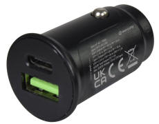 USB A+C Micro Car Charger