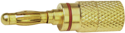 4mm Banana Plug, Gold plated Screw Connection - Red
