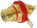 Gold Plated RCA Chassis Socket Red