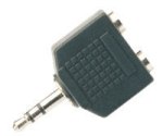 3.5mm Stereo Plug - 2 x 3.5mm Stereo Sockets