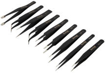 9 piece ESD Precision Tweezer Set