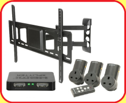 TV Wall Brackets, HDMI Convertors and Switches and Outlet Plates